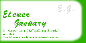 elemer gaspary business card